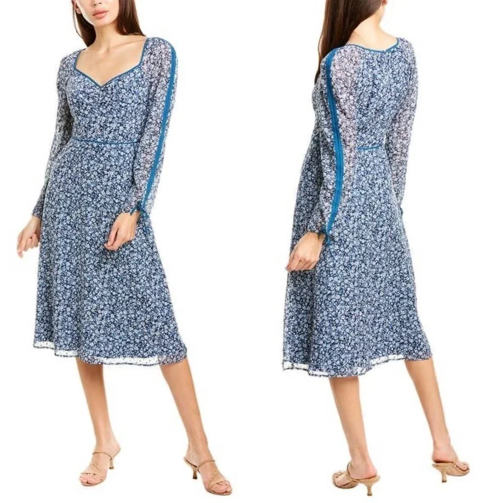 NEW Ali & Jay Blue Floral Field Flowers Midi Dress - Picture 3 of 13
